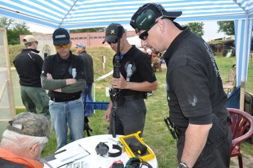 Gun check on the first stage of the matchIn front: M. Synek(right), J. Rakusan(middle) and J. Rakusan sen.