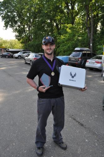 After matchThe winner Frantisek Bindik with prize box from Maxrounds