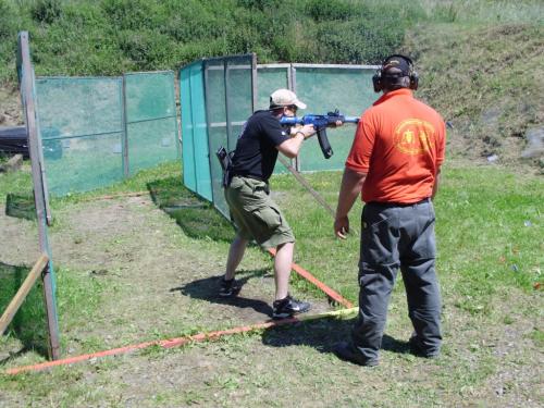 Blue in actionF. Bindik cleaning the stage