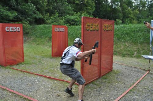 F. Bindik in actionRunning aroud the corner