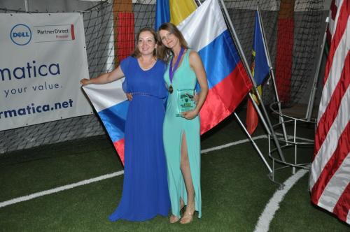 Russian girls with medalMaria Shvarts and Alena Karelina(right)
